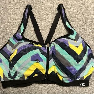 Victoria's Secret Yellow Purple Sports Bra Geometric Design